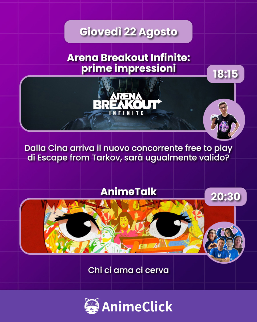 AnimeClick su Twitch: programma dal 19 al 25 agosto